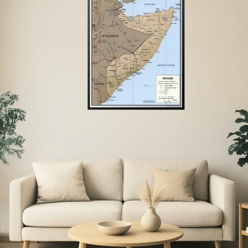 Somalia Political Map – Regional Boundaries, Roads & Capital Cities picture