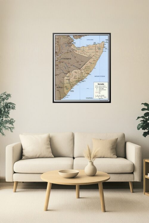 Somalia Political Map – Regional Boundaries, Roads & Capital Cities picture