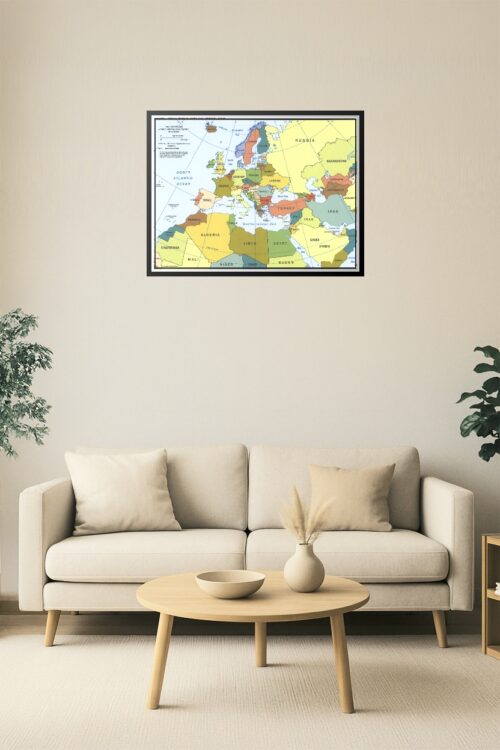 Europe, North Africa & Middle East Political Map – Detailed Regional Overview picture