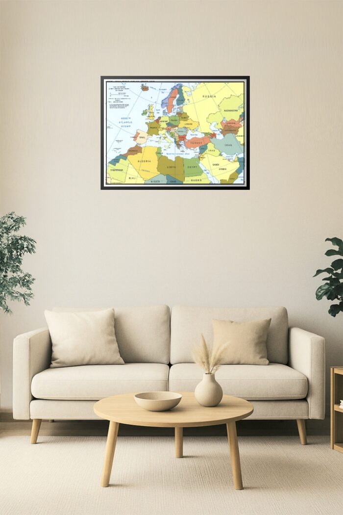 Europe, North Africa & Middle East Political Map – Detailed Regional Overview picture