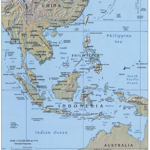 Southeast Asia Map – Detailed Political and Geographical Wall Poster picture