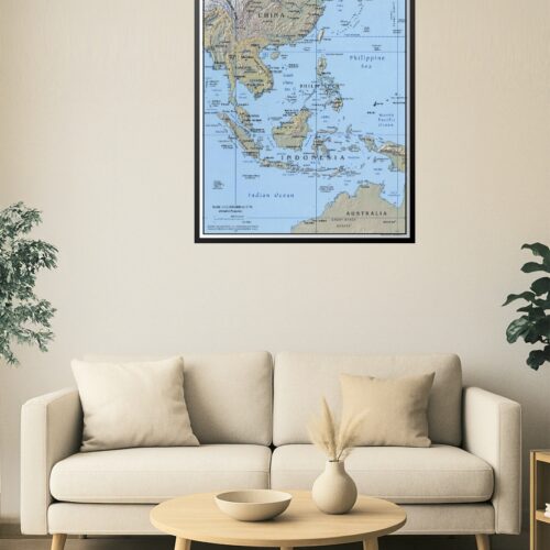 Southeast Asia Map – Detailed Political and Geographical Wall Poster picture