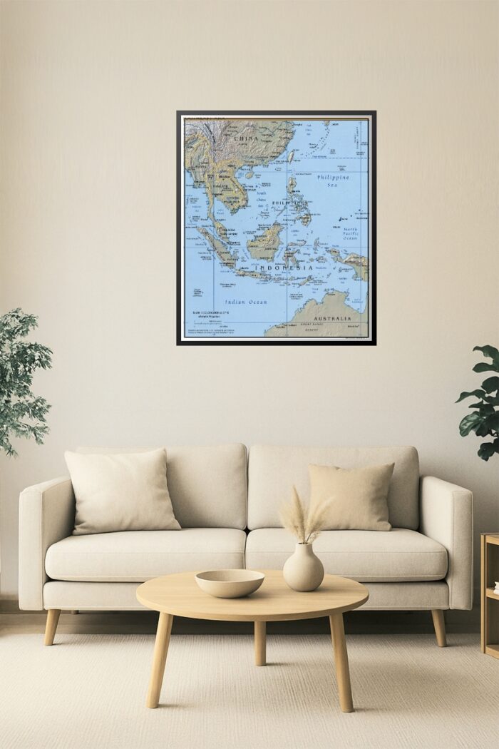 Southeast Asia Map – Detailed Political and Geographical Wall Poster picture