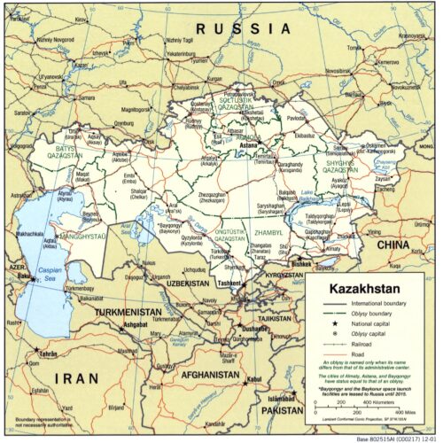 Kazakhstan Administrative Map – Political Boundaries and Key Cities picture