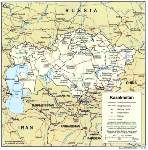 Kazakhstan Administrative Map – Political Boundaries and Key Cities picture