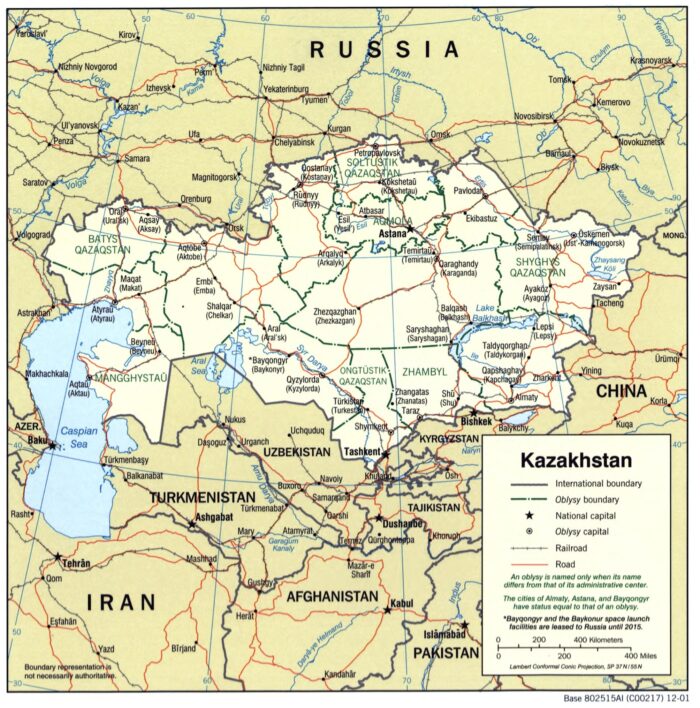 Kazakhstan Administrative Map – Political Boundaries and Key Cities picture