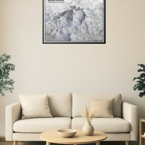 Mount Everest 3D Relief Map – West-Northwest Aerial View picture