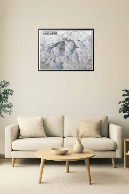 Mount Everest 3D Relief Map – West-Northwest Aerial View picture