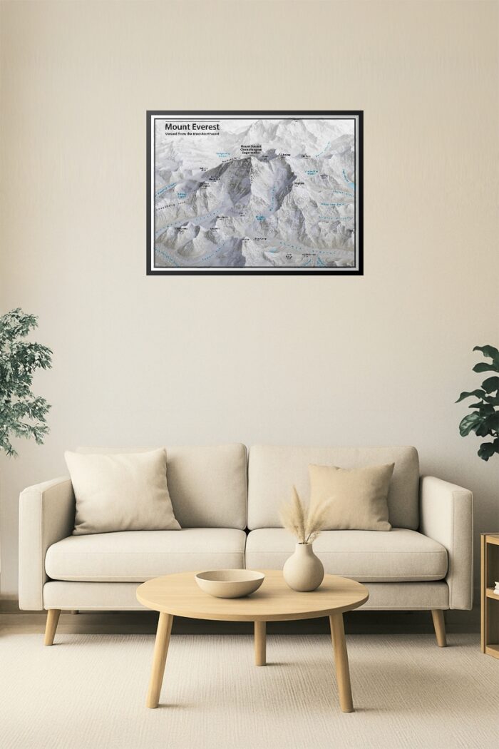 Mount Everest 3D Relief Map – West-Northwest Aerial View picture