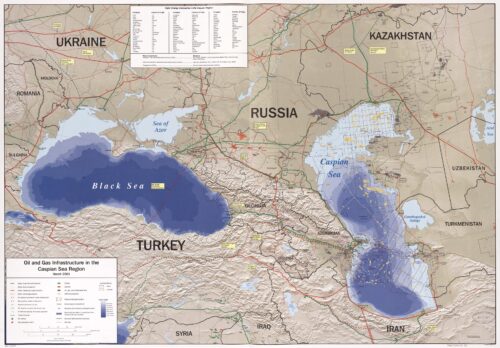 Oil & Gas Infrastructure Map – Caspian and Black Sea Region (2001) picture
