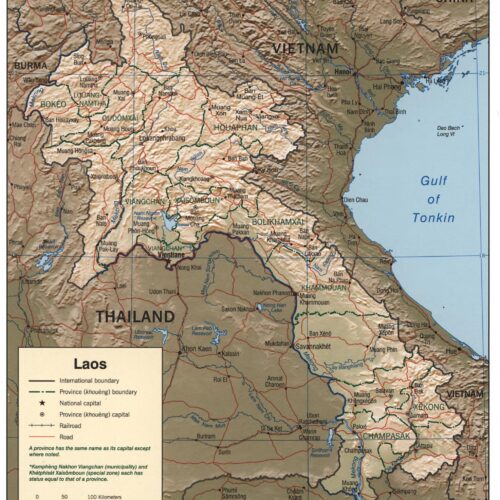 Laos Administrative & Topographic Map – Political and Physical Boundaries (2003) picture
