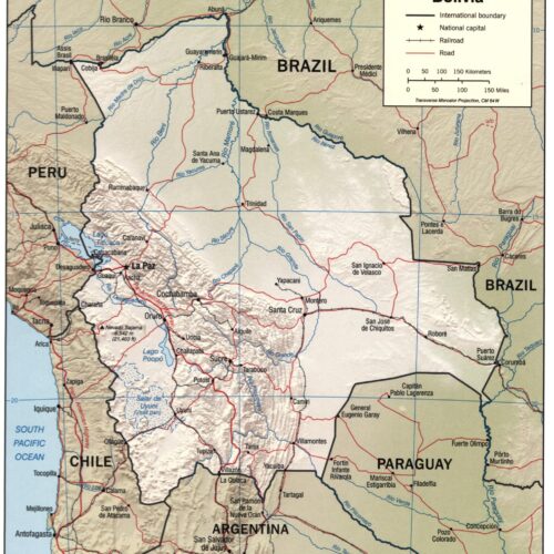 Bolivia Political Map with Roads, Railroads & Borders – 2006 Edition picture