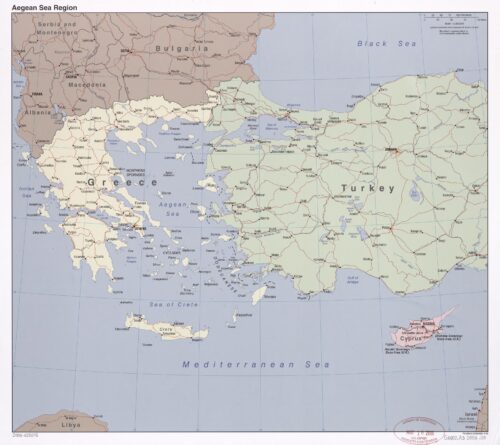 Aegean Sea Region Map – Greece, Turkey & Cyprus Political Geography (2005) picture