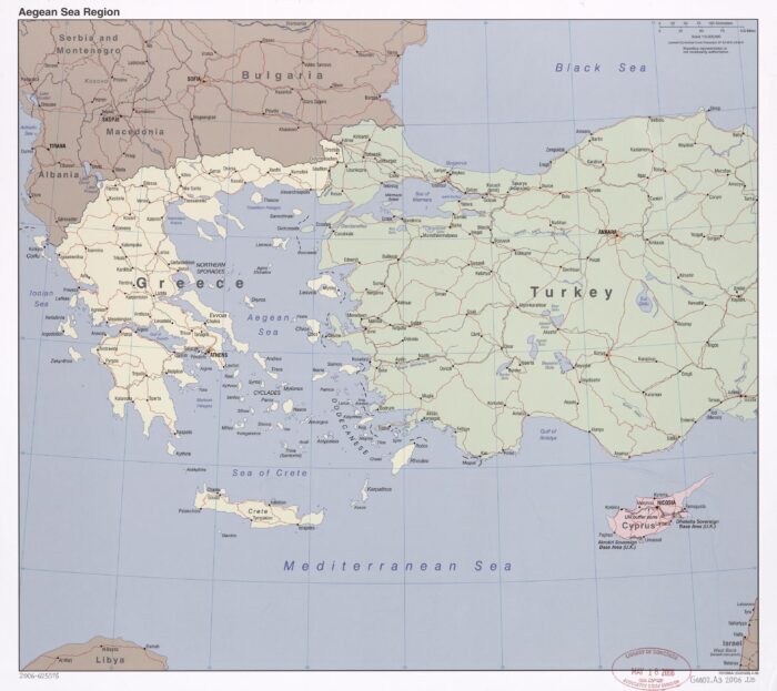 Aegean Sea Region Map – Greece, Turkey & Cyprus Political Geography (2005) picture