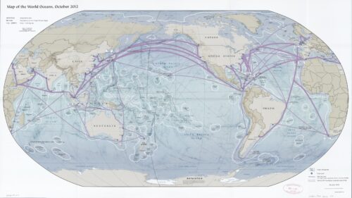 Map of the World Oceans – Global Shipping Lanes & Ports (2012 Edition) picture
