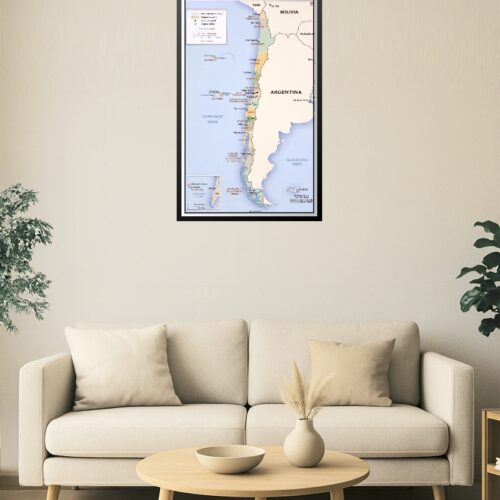 Chile Administrative Poster Map – 15 Regions, Capitals & Boundaries picture