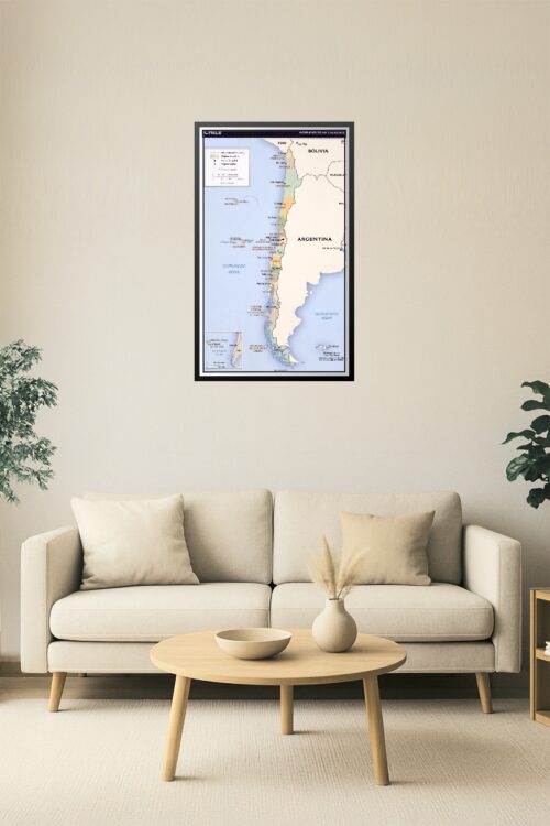 Chile Administrative Poster Map – 15 Regions, Capitals & Boundaries picture