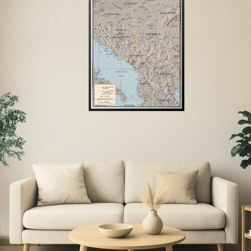 Central Balkan Region Poster – Topography & Political Boundaries picture