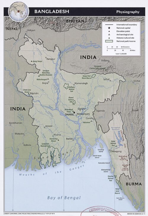 Bangladesh Physiography Poster – Rivers, Parks & Terrain picture