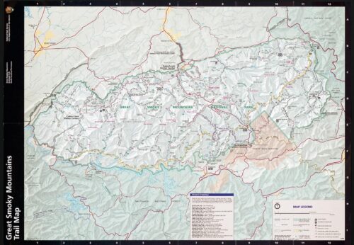Great Smoky Mountains National Park Trail Poster – Hiking & Visitor Centers picture