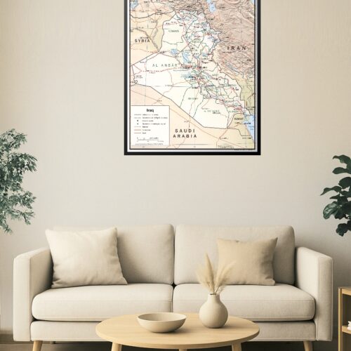 Iraq Wall Map – Political & Geographical Governorate Boundaries picture