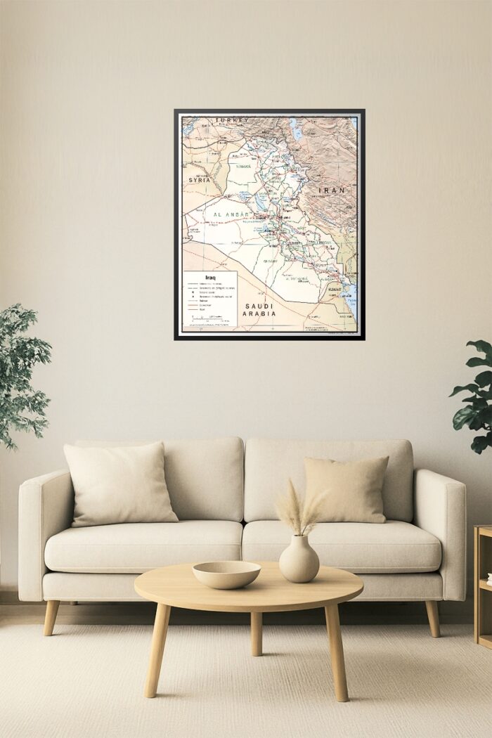 Iraq Wall Map – Political & Geographical Governorate Boundaries picture