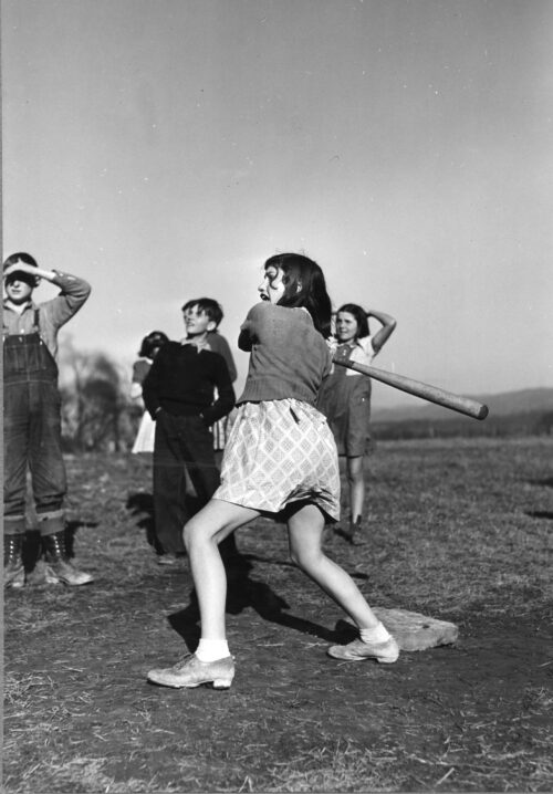 Vintage 1941 Girl Playing Baseball – Dailey, West Virginia picture