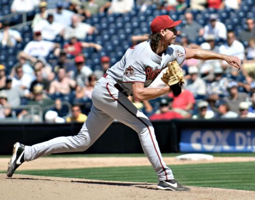 Randy Johnson Pitching – Arizona Diamondbacks at Petco Park (2008) picture