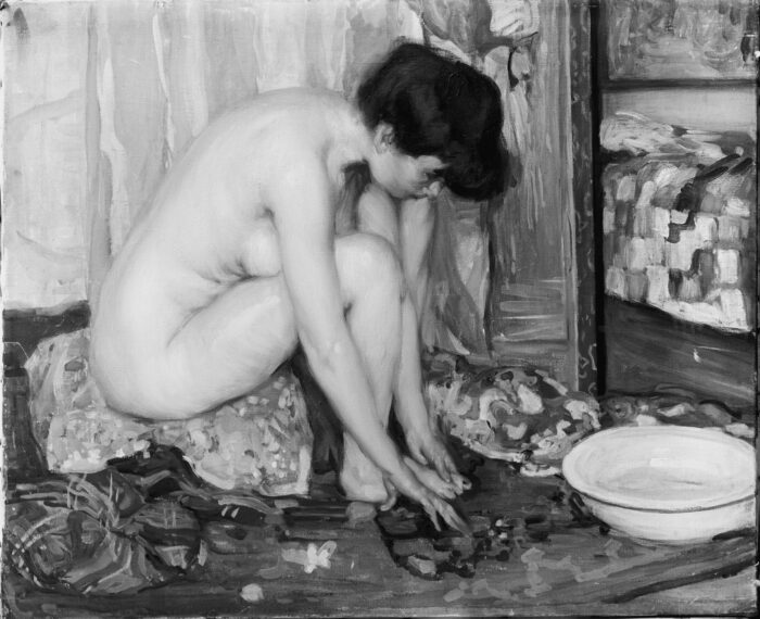 Nude Study by Albert Worcester – Early 20th Century Painting picture