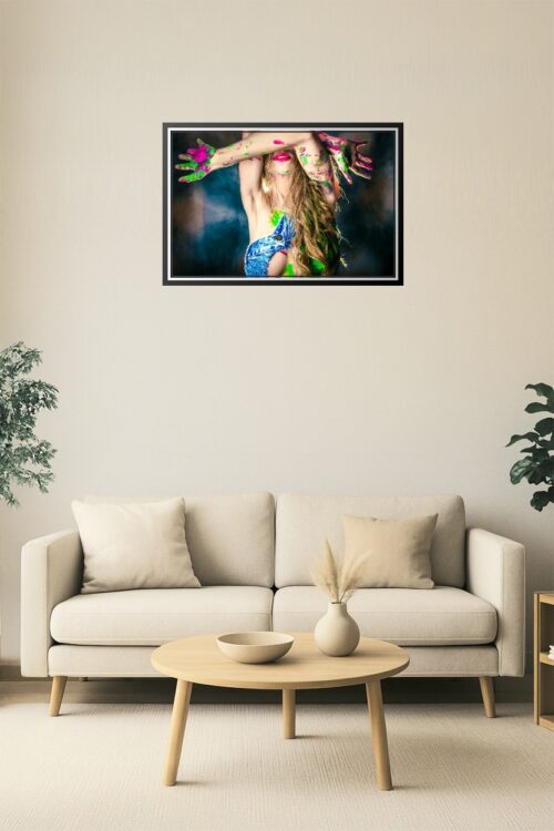 Neon Body Paint Nude Art – Vibrant Photography picture