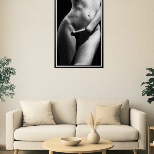 Sensual Female Nude with Tattoo – Fine Art Erotic Photography in Black and White picture