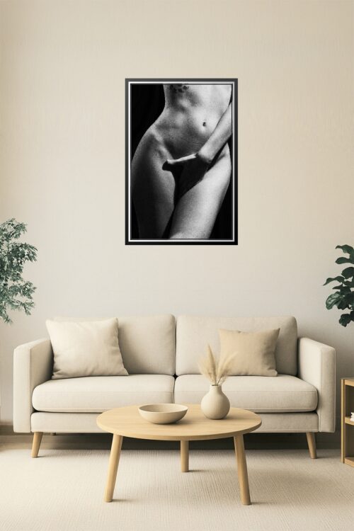 Sensual Female Nude with Tattoo – Fine Art Erotic Photography in Black and White picture
