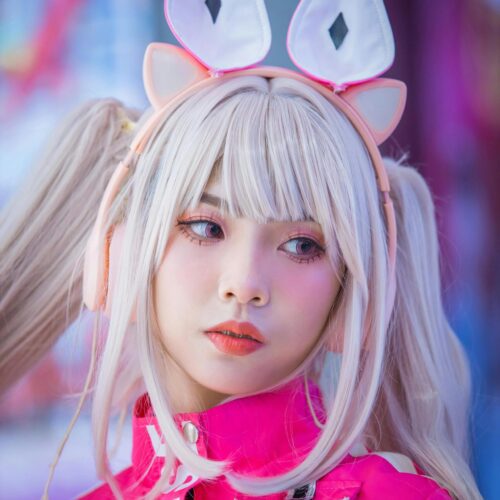 Neon Bunny Cosplay Vibes – Pop Culture Portrait picture