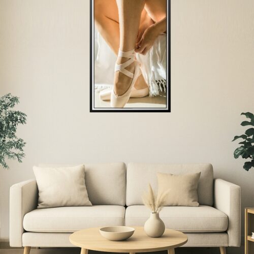 Elegance in Motion – Ballerina Pointe Shoes Close-Up Wall Art picture
