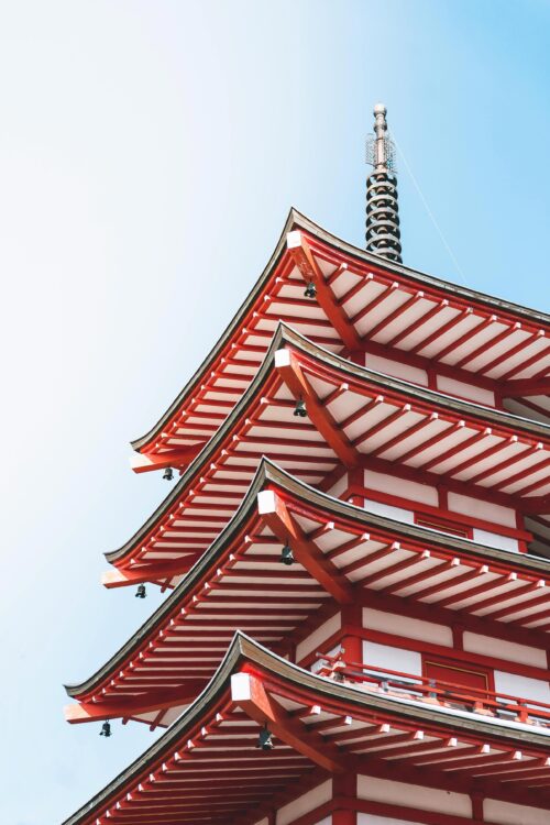 Japanese Pagoda Roof – Minimalist Architecture Photography Print picture