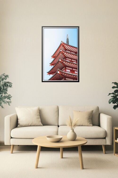 Japanese Pagoda Roof – Minimalist Architecture Photography Print picture