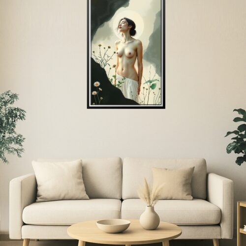 Elegant Nude Woman in Nature – Serene Fine Art Print picture