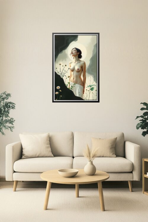 Elegant Nude Woman in Nature – Serene Fine Art Print picture