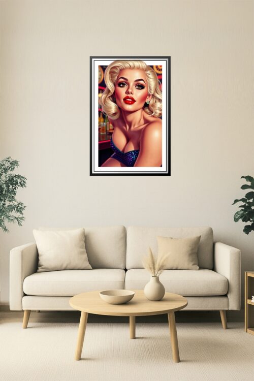 Sultry Blonde Pin-Up Glam – Sensual Retro Art Poster for Adults picture