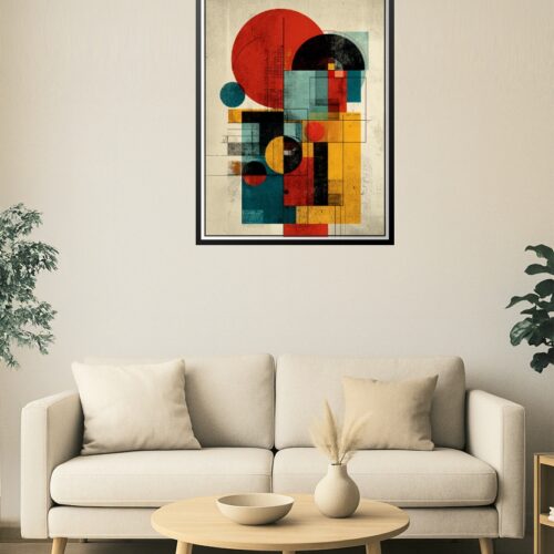 Modern Geometric Abstract Wall Art – Bauhaus Style Retro Print picture