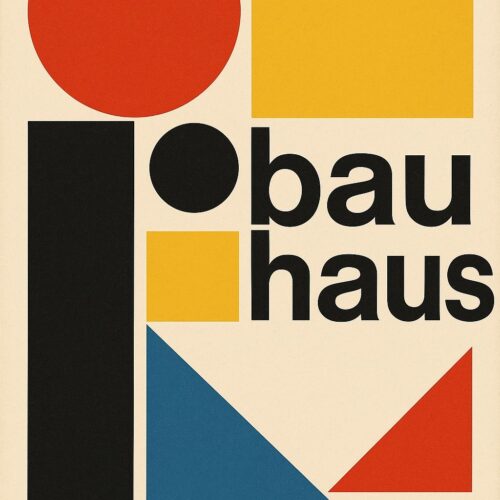 Bauhaus Style Modernist Poster – Minimal Geometric Typography Wall Art picture