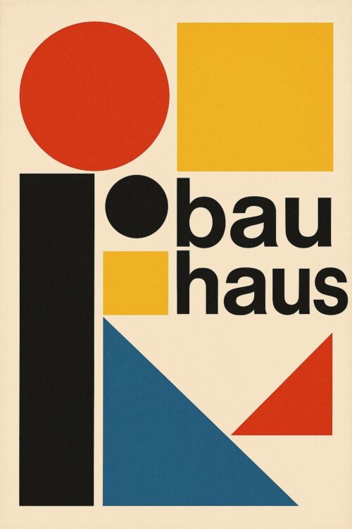 Bauhaus Style Modernist Poster – Minimal Geometric Typography Wall Art picture