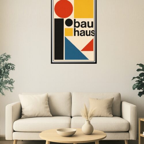 Bauhaus Style Modernist Poster – Minimal Geometric Typography Wall Art picture