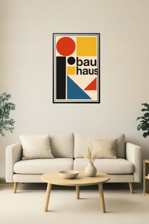Bauhaus Style Modernist Poster – Minimal Geometric Typography Wall Art picture
