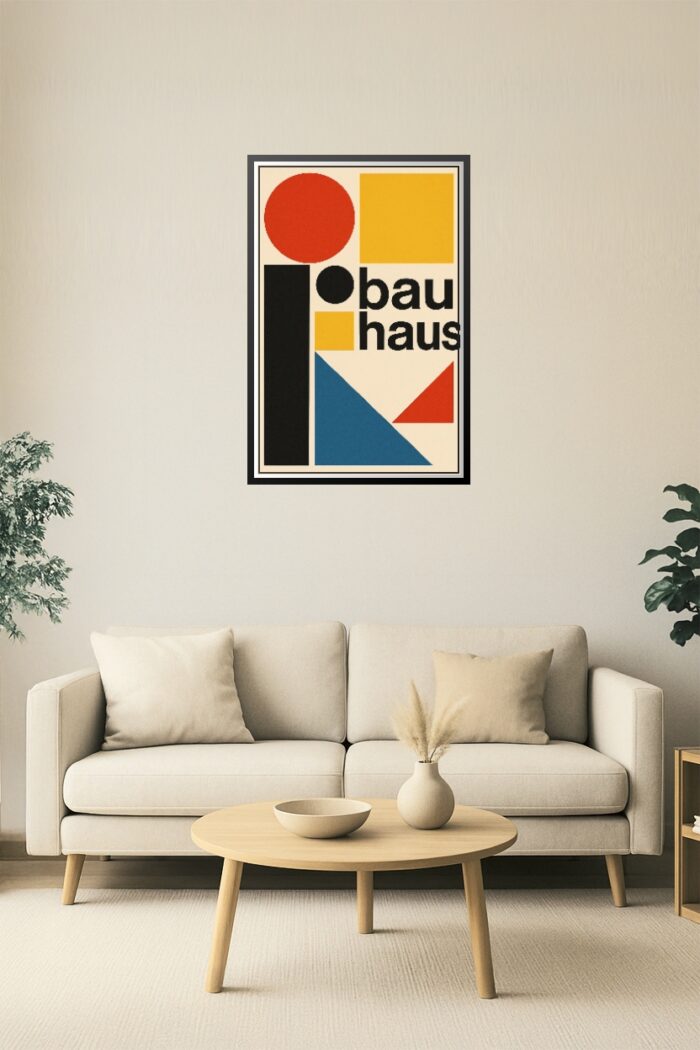 Bauhaus Style Modernist Poster – Minimal Geometric Typography Wall Art picture