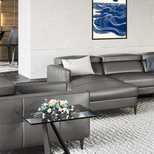 Sea of Thought Abstract Ocean Poster – Endless Motion Blue Wave Wall Art picture
