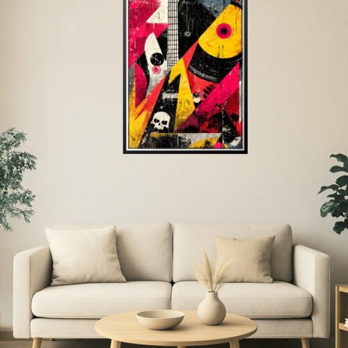 Electric Chaos – Abstract Grunge Rock Music Poster picture
