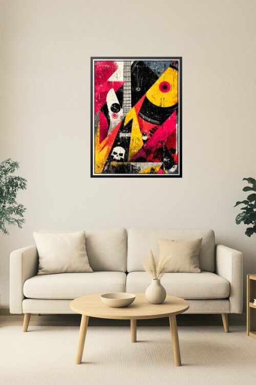 Electric Chaos – Abstract Grunge Rock Music Poster picture
