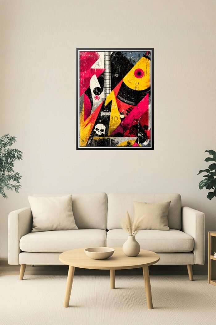 Electric Chaos – Abstract Grunge Rock Music Poster picture