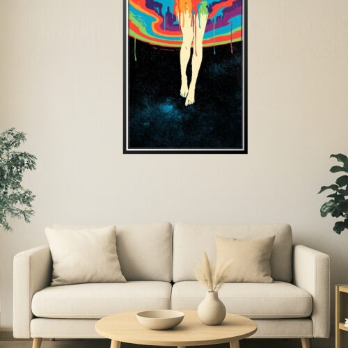 Cosmic Drip – Surreal Melting Rainbow Art Poster picture